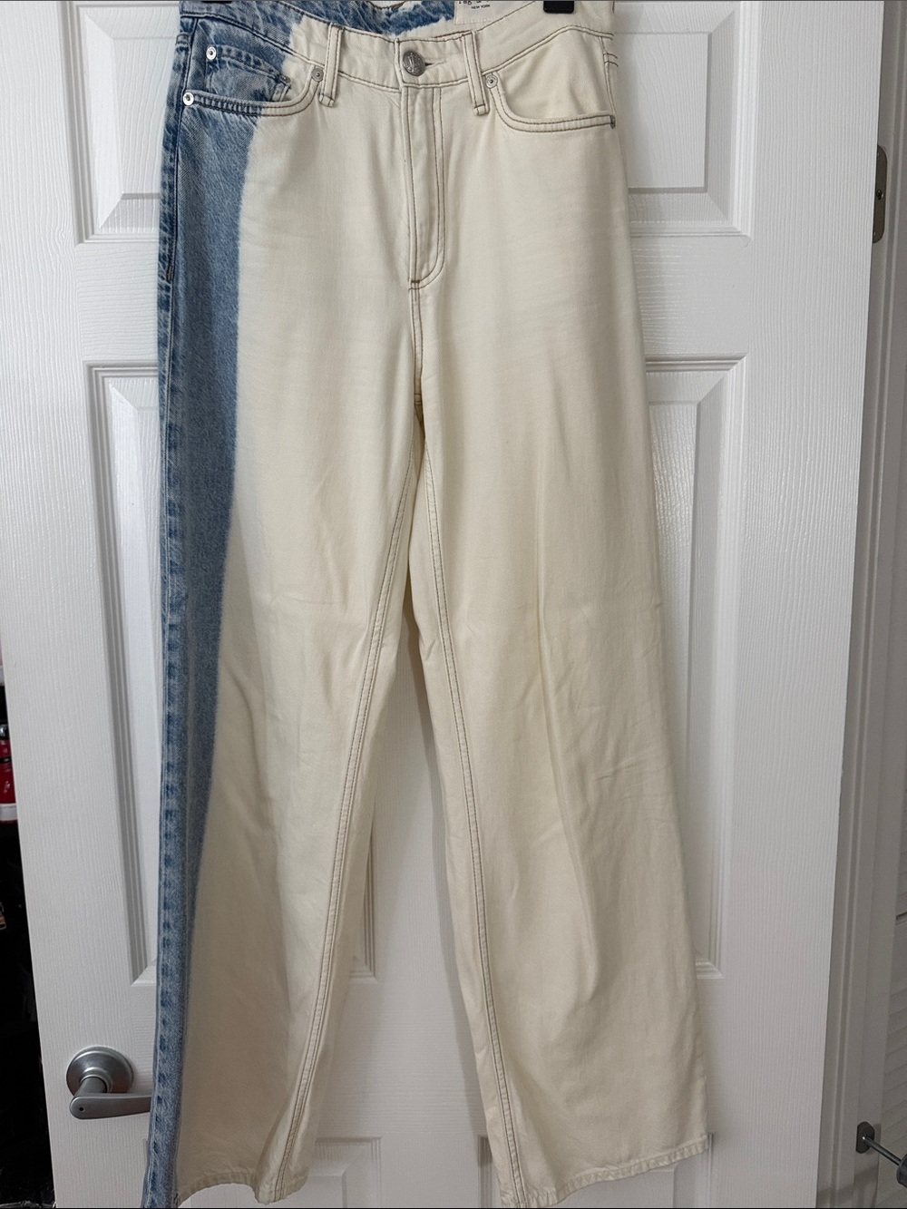 rag & bone Featherweight Logan Wide-Leg Jeans in Bleach Stripe. Like New Sz 25